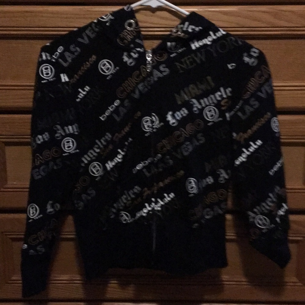 Bebe cropped zip up hoodie